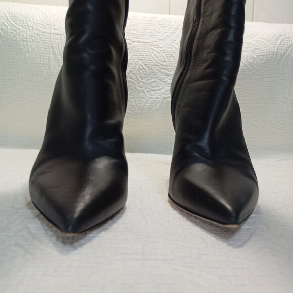 Aperlai Paris Boots Leather Pointed Toe High Heel Ankle 38 Women Elegant Style - Picture 6 of 12